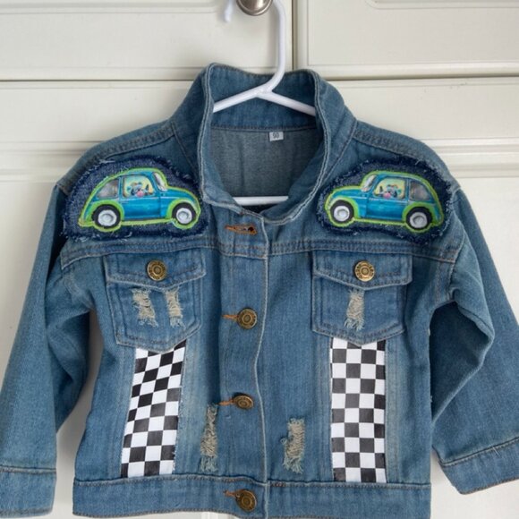 Toddler Custom Car Theme Jean Jacket Size 4 NWT - Picture 10 of 15